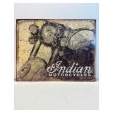 Legendary Indian Motorcycles Vintage Style Metal Tin Sign - 16" x 12.5" Man Cave Decor