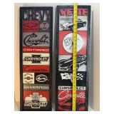 Officially Licensed Vintage Style Chevrolet & Corvette Vertical Wood Wall Signs (Set of 2)