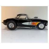 RARE Road Signature 1:18 Scale 1957 Chevrolet Corvette Gasser Black Diecast Model Car W/ Flames