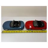 Lot of Two: BMW Z4 E85 Diecast Model Cars | 1:18 Scale Maisto/Motormax | Red & Blue Convertibles
