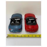 Lot of Two: BMW Z4 E85 Diecast Model Cars | 1:18 Scale Maisto/Motormax | Red & Blue Convertibles