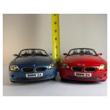 Lot of Two: BMW Z4 E85 Diecast Model Cars | 1:18 Scale Maisto/Motormax | Red & Blue Convertibles