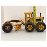 VINTAGE 1960s/70s Tonka Pressed Steel Road Grader Toy Truck - YELLOW w/ Steering