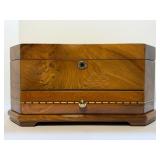 High-End Tizo Design Italian Polished Burl Wood Octagonal Jewelry Box w/ Drawer