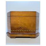 High-End Tizo Design Italian Polished Burl Wood Octagonal Jewelry Box w/ Drawer