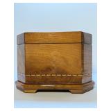 High-End Tizo Design Italian Polished Burl Wood Octagonal Jewelry Box w/ Drawer