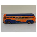 RARE Pair Corgi Classics 1:50 Diecast Buses: Lionel City Yellow Coach 743 (#53904) & Greyhound Lines (#98462)