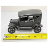 Vintage Black Cast Iron Ford Model T Toy Car - "Iron Art JM 135" (c. 1920s-30s)