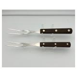 Vintage Cutco Model 41 Carving Knife & Fork Set with Bakelite Tray & Built-In Sharpener (USA Made)