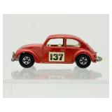 VINTAGE 1968 Matchbox Lesney Superfast No. 15 Volkswagen 1500 Saloon VW Beetle Rally Car #137 Red