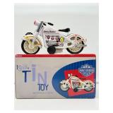 VINTAGE XONEX Harley-Davidson 1950s Police Motorcycle Tin Toy IN ORIGINAL BOX