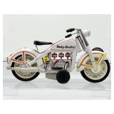 VINTAGE XONEX Harley-Davidson 1950s Police Motorcycle Tin Toy IN ORIGINAL BOX