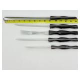 VINTAGE CUTCO 5-Pc Knife Set with Original Brown Plastic Wall Mount/Drawer Holder - DAMAGED HOLDER