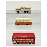 Vintage Matchbox Lesney 1-75 Series Diecast Bus Lot: #66 Greyhound, #68 Mercedes, #74 Daimler (Esso Extra Petrol)