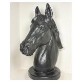 Stately  62-lb. Solid Cast Cement Horse Head Statue | Classic Equestrian Garden Art Decor