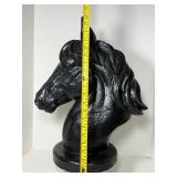 Stately  62-lb. Solid Cast Cement Horse Head Statue | Classic Equestrian Garden Art Decor