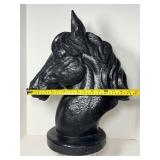 Stately  62-lb. Solid Cast Cement Horse Head Statue | Classic Equestrian Garden Art Decor