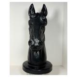 Stately  62-lb. Solid Cast Cement Horse Head Statue | Classic Equestrian Garden Art Decor