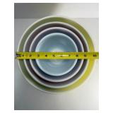 This complete, gorgeous Vintage Pyrex Primary Colors Mixing Bowl Set is up for online auction.