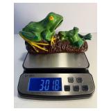 Vintage Cast Iron Mechanical Two Frogs Coin Bank