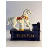 Vintage Charm Cast Iron "Trick Pony" Mechanical Coin Bank