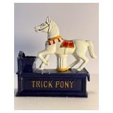 Vintage Charm Cast Iron "Trick Pony" Mechanical Coin Bank