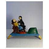 VINTAGE Cast Iron "The Dentist" Mechanical Coin Bank | Nostalgic Tooth Pulling Action | Works!