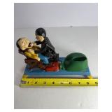 VINTAGE Cast Iron "The Dentist" Mechanical Coin Bank | Nostalgic Tooth Pulling Action | Works!