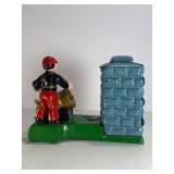 Vintage Cast Iron Artillery Bank Mechanical Coin Bank - Soldier & Cannon