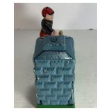 Vintage Cast Iron Artillery Bank Mechanical Coin Bank - Soldier & Cannon