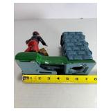 Vintage Cast Iron Artillery Bank Mechanical Coin Bank - Soldier & Cannon