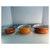 VINTAGE Pyrex "Autumn Harvest" Wheat Nesting Mixing Bowls Set of 3 (401, 402, 403)
