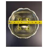 Rare Antique EAPG Greentown "Dewey" Vaseline Glass Master Berry Bowl (c. 1898) - Glows!