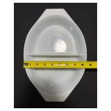 RARE Vtg 1958 Pyrex 1.5 Qt Opal Glass Oval Divided Casserole Dish #0503 "Barbed Wire" Promo w/ Lid