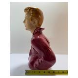Vintage 1980s Clay Art Co. James Dean Ceramic Bust Figurine w/ Original Box