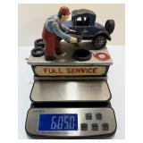 Vintage Cast Iron "Full Service" Mechanic & Car Mechanical Bank Collectible
