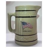 Vintage Jim Beam Bourbon Advertising Pitcher Red Wing Stoneware Co. Collectible Barware w/ Box