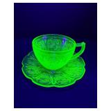 Vintage Uranium Vaseline Green Depression Glass Lot: Hazel-Atlas 