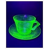 Vintage Uranium Vaseline Green Depression Glass Lot: Hazel-Atlas 