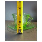 Vintage Uranium Vaseline Green Depression Glass Lot: Hazel-Atlas 