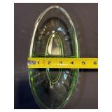 Vibrant Depression Era Uranium Glass | Covered Butter Dish & Divided Relish Set | Glows Green Under Blacklight