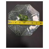 Vintage Uranium Glass Handled Tray & Creamer Set (Glows Under UV Light)