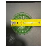 Rare 11-Piece Vintage Anchor Hocking "Block Optic" Green Uranium Depression Glass Set - Glows Under Blacklight!