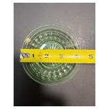 Rare 11-Piece Vintage Anchor Hocking "Block Optic" Green Uranium Depression Glass Set - Glows Under Blacklight!