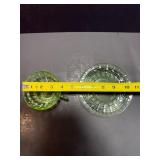 Vibrant Vintage URANIUM/Vaseline Glass 5-Piece Lot: Glows Bright Green under UV Light! (Depression Era)