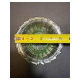 Vintage Uranium Green Depression Glass Swirl Pattern Platter & Bowl Set - Glows UV!