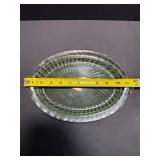 Vintage Uranium Green Depression Glass Swirl Pattern Platter & Bowl Set - Glows UV!