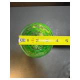 Vintage Jeannette Uranium Vaseline Glass Platter & Sherbet Cup, "Windsor Diamond" Pattern, GLOWS