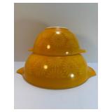 Vintage Pyrex "Daisy" (Sunflower) Cinderella Mixing Bowls - Set of 2 (#444, #442) MCM Kitchenware