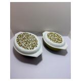 Vintage PYREX Verde Olive Green Oval Casserole Dishes Set w/ Lids | 1.5 Qt & 2.5 Qt | MCM Classic